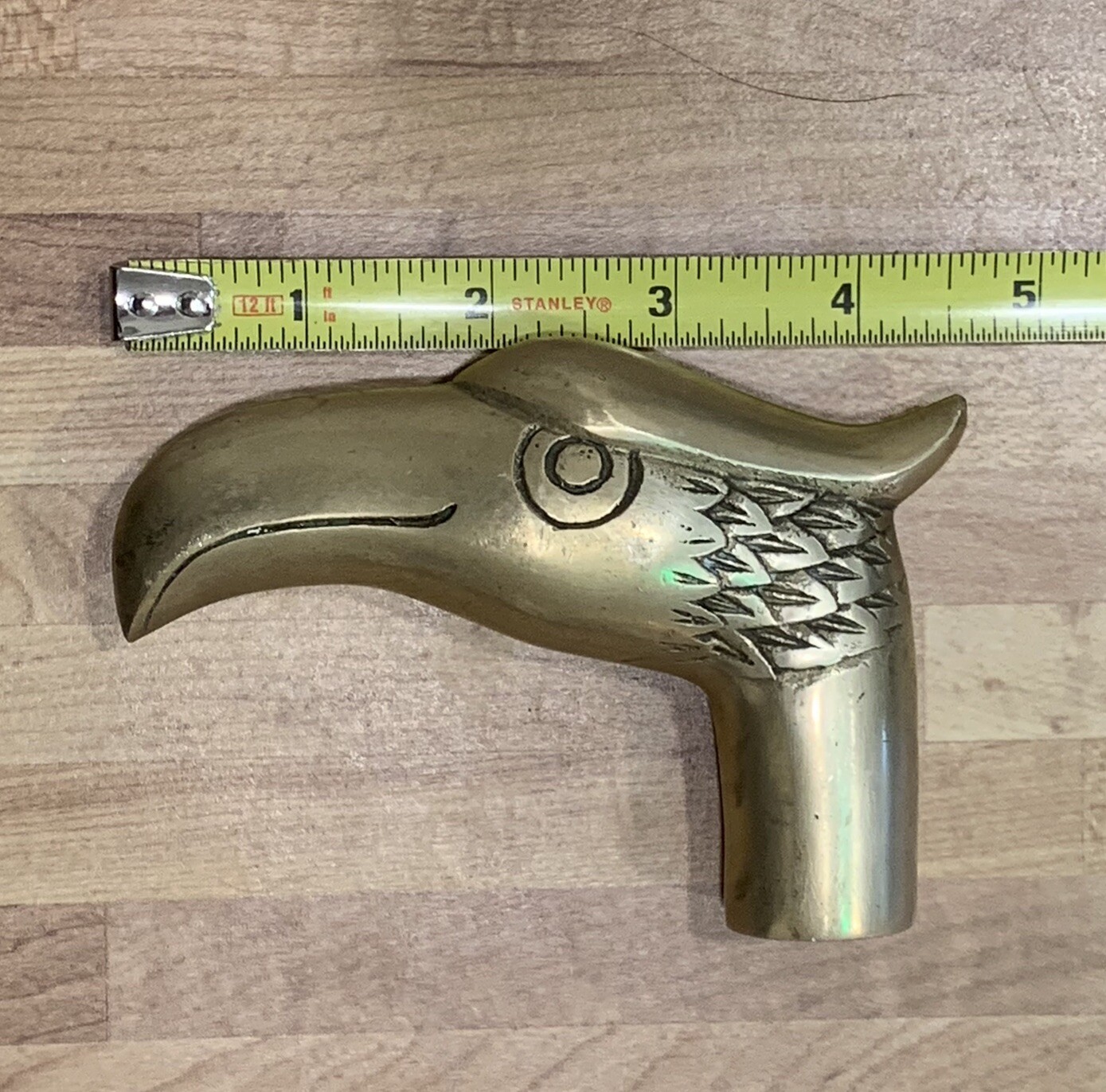 Antique Solid Brass Victorian Eagle Head Top Hand… - image 4