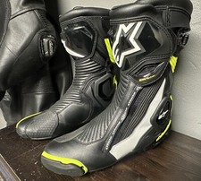 Alpinestars SMX Plus v2 Motorradstiefel schwarz weiß gelb Gr. 43 ca. 9x Getragen
