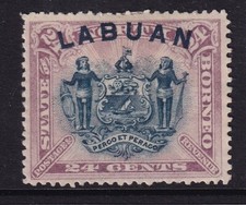 Straits Settlements  LABUAN  SG  97   24 cent  grey-lilac - mounted mint