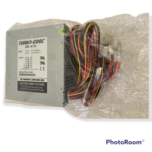 Turbo-Cool 350-ATX PC Power & Cooling w cord, flyer, and parts vintage 1999