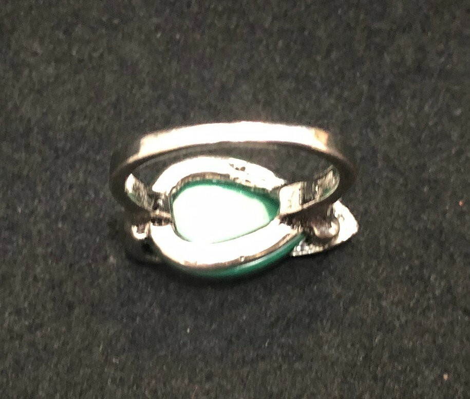 Emerald Sterling Silver Ring - image 3