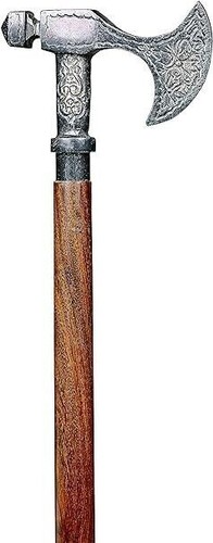 Vintage Style Brass Axe Head Handle Nautical 37"Wooden Walking Stick Cane Gift - Picture 6 of 8