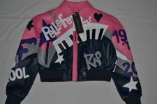 AUTHENTIC Pelle Pelle Womens LEATHER Jacket 50 Years of Hip Hop Cropped NWT PINK