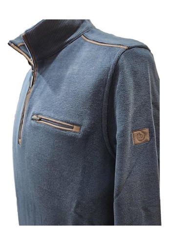 NWT BUGATTI 1/2 ZIP JUMPER BA2.8500.8515000300 BLUE - Picture 3 of 4