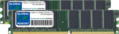 512MB (2 X 256MB) DDR 400MHz PC3200 184-PIN Dimm Speicher RAM Set Für Desktops /