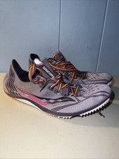 Saucony Endorphin 3 Running Spikes Purple Rainbow Laces Size 9