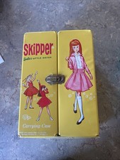 Vintage 1964 Skipper Barbie Little Sister Yellow Carrying Case Trunk