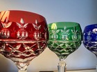 SET 4 BOHEMIAN CZECH Hock Crystal Wine Goblets Multicolor 8.5 inch — photo 6
