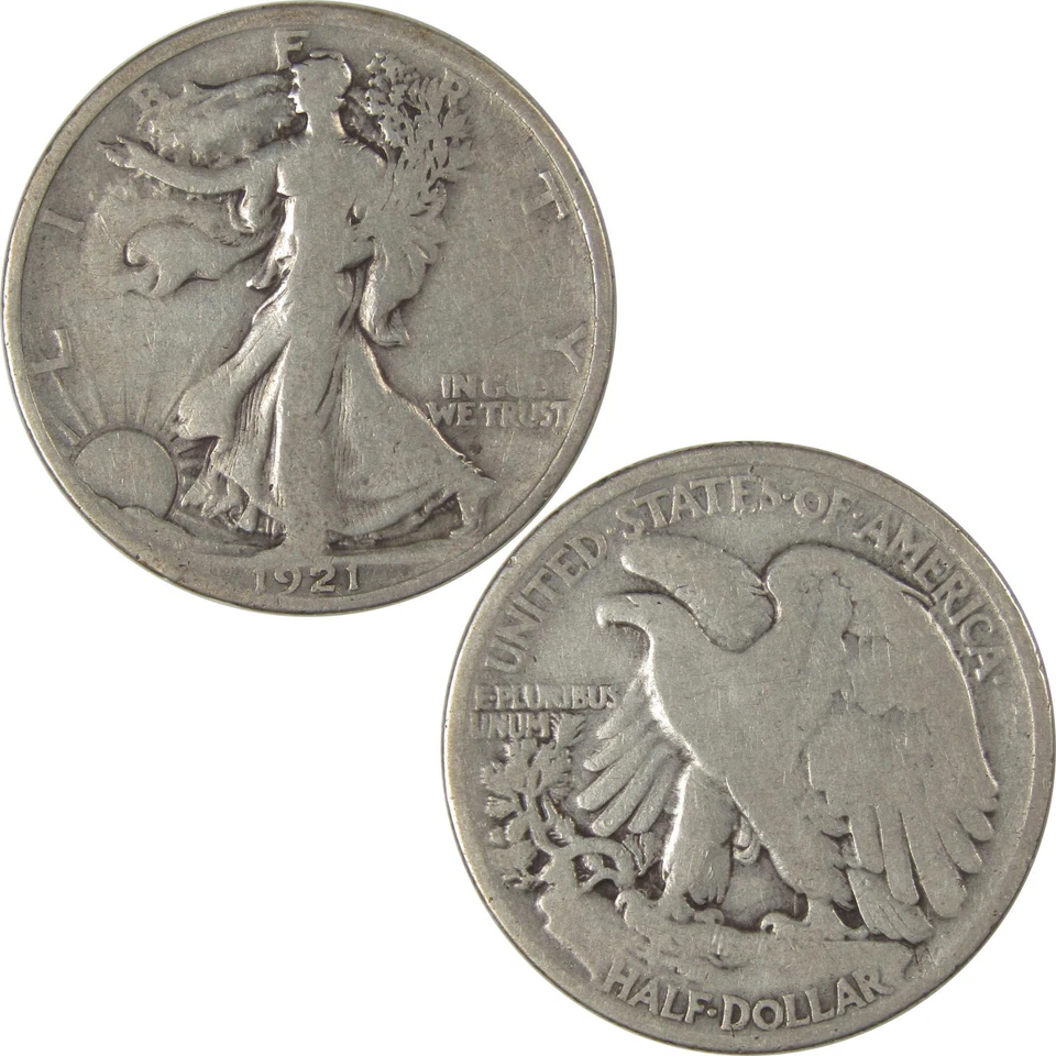 1921 Liberty Walking Half Dollar VG Very Good Silver SKU:I22796 - Image 3 of 4