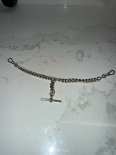 Sterling Silver Albert Chain T Bar Bracelet 21g