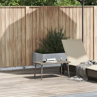 Garten Couchtisch Rechteckig Grau Poly Rattan Outdoor 80X40X37 Cm
