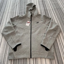 Nike Sportswear Tech Fleece Full-Zip Hoodie Heather Grey FB7921-063 Men's Size L