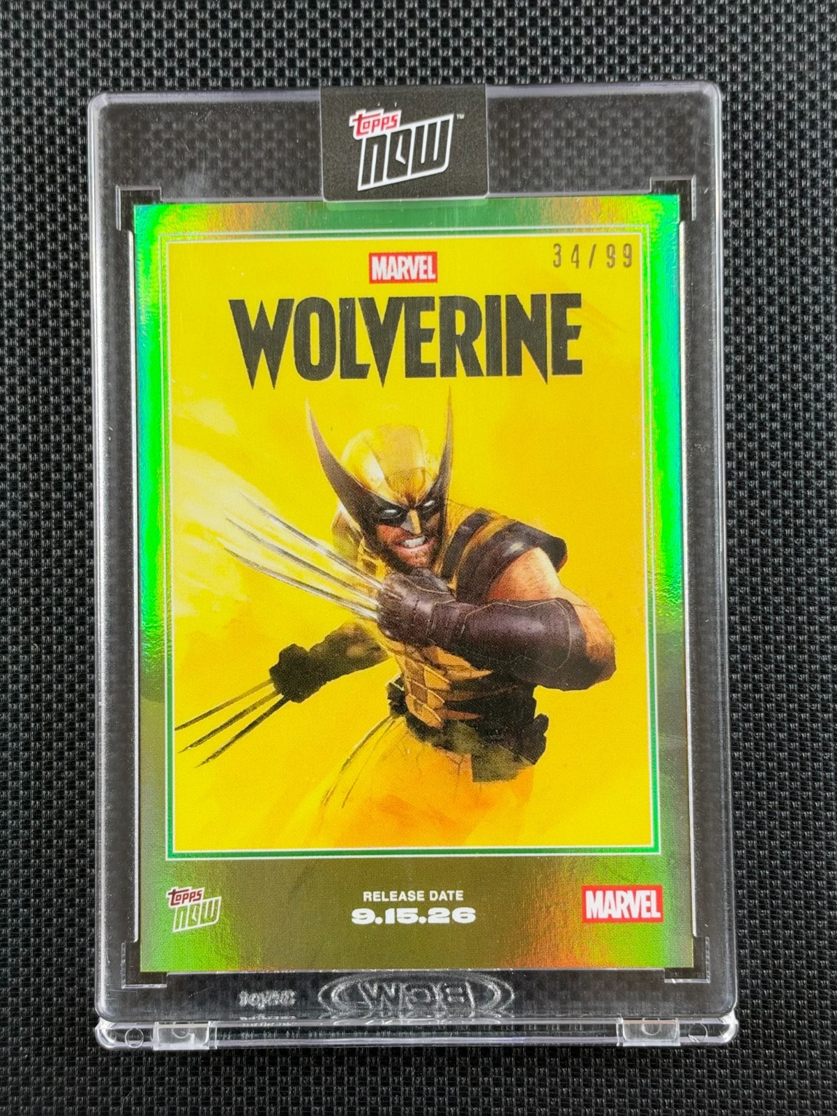 2026 Topps NOW Wolverine #WOV1 Marvel Studios Green Foil/99