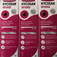 3 x Hycosan Intense New Lubricating Eye Drops - 7.5ml Sealed
