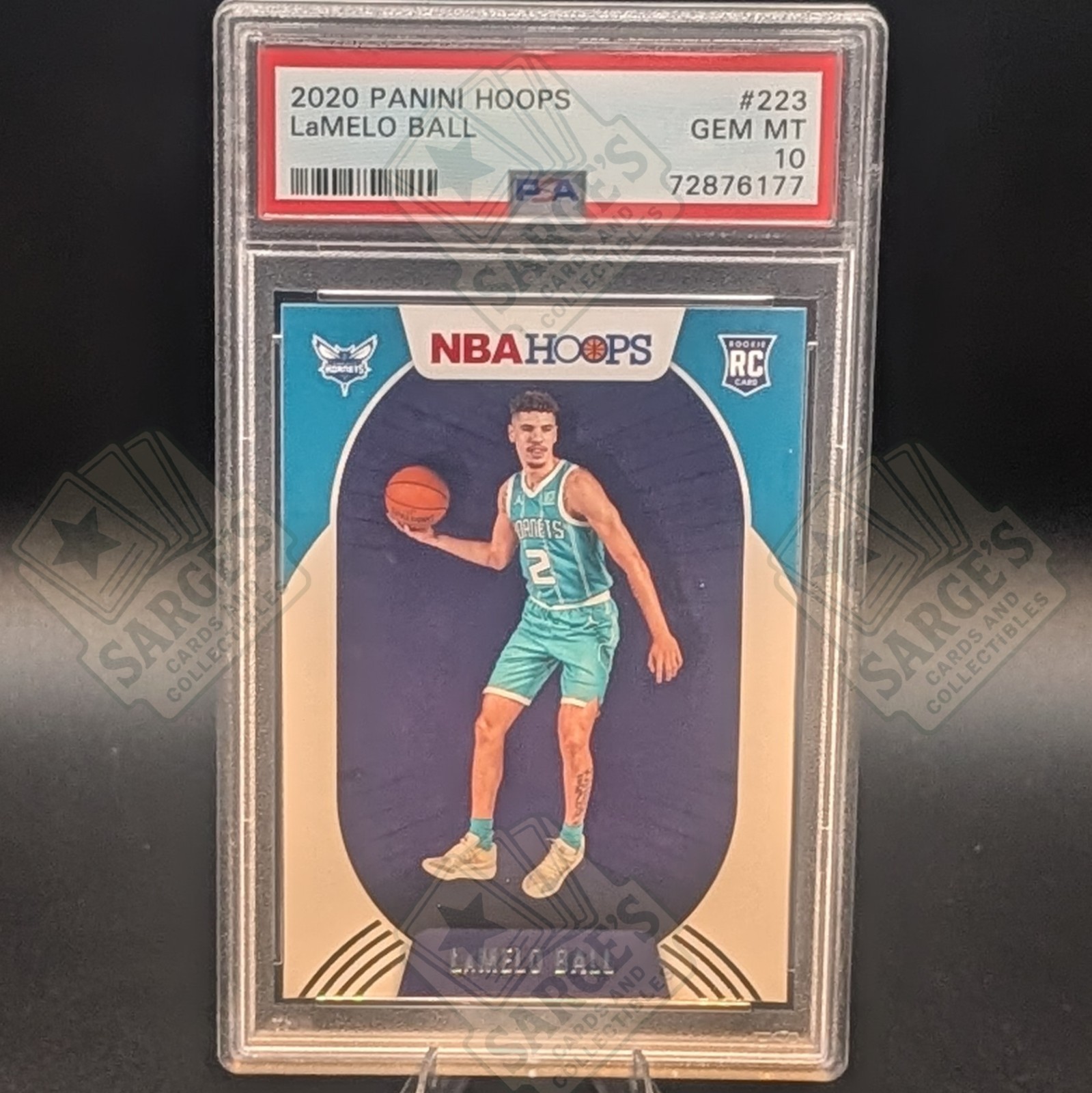 Panini NBA Hoops 2020-21 LaMelo Ball Rookie Base #223 PSA 10 Hornets view 1