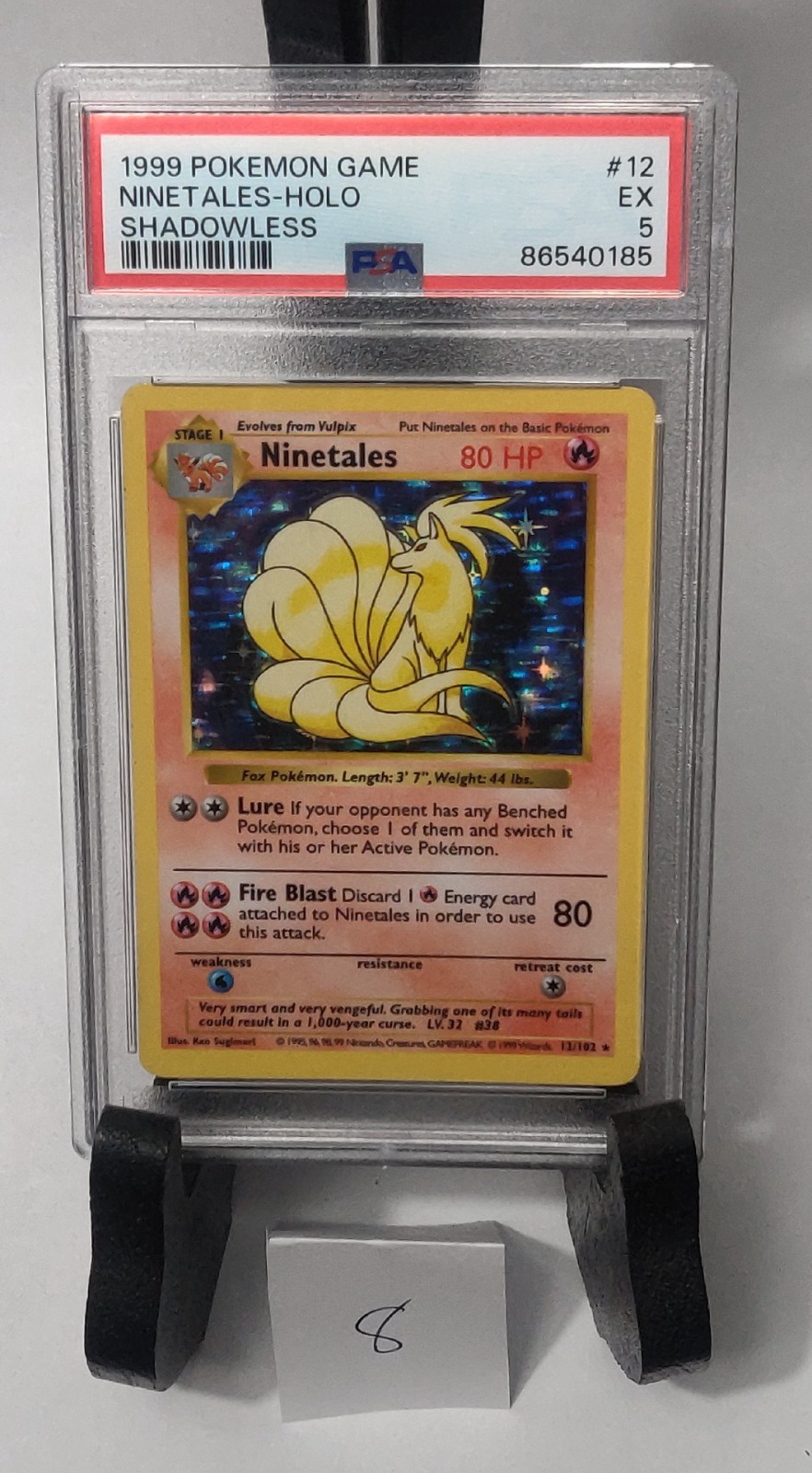 1999 Ninetales Shadowless Holo Base Set Pokemon #12 PSA 5