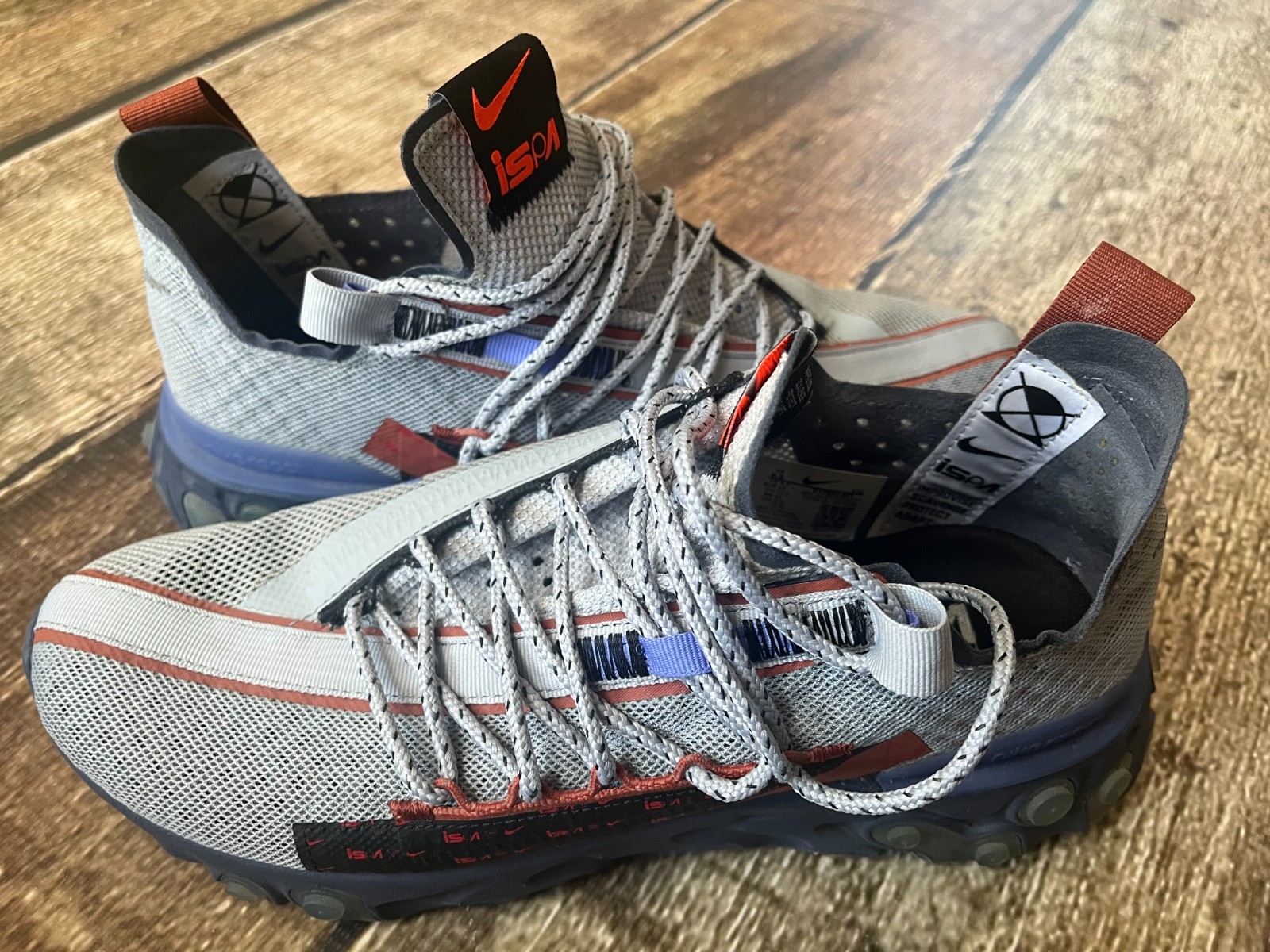 NIKE REACT RUNNER ISPA WOLF GRAY BLUE SNEAKER SHO… - image 1