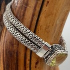 Vtg Suarti Bali Sterling Citrine Double Byzantine Link Bracelet 7.75 In 46 Grams — photo 5