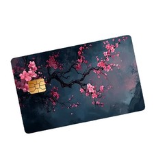 Adesivo pelle vinile carta di credito fiori di ciliegio RFID chip cover decalcomania