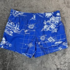 Vtg Hawaiian Islands Map Trunks Hawaii Shorts Size M, Made In USA