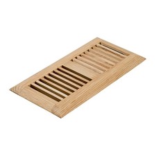 Razo White Oak Wood Floor Register, Drop in 4x10 Inch, With Damper
