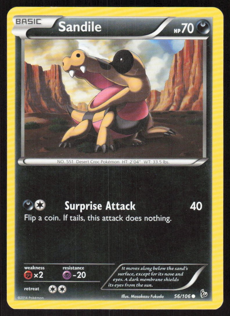 Pokemon Sandile Common 56/106 XY - Flashfire LP