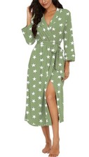VINTATRE Women Kimono Robes Long Knit Bathrobe Lightweight Soft Knit Sleepwea...