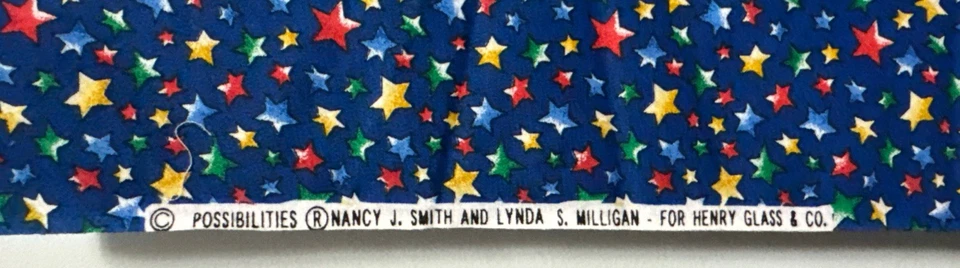 Stars Print Fabric Remnant Possibilities Nancy J Smith Henry Glass 53"x 43" - Image 3 of 4