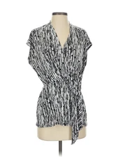 H By Halston Women Black Short Sleeve T-Shirt S