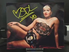 Steph De Lander AKA SDL TNA Signed Championship Belt Bikini 8x10 Photo