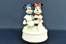 Vintage Walt Disney Tennis Mickey & Minnie Keramik Spieluhr Sankyo Japan,...