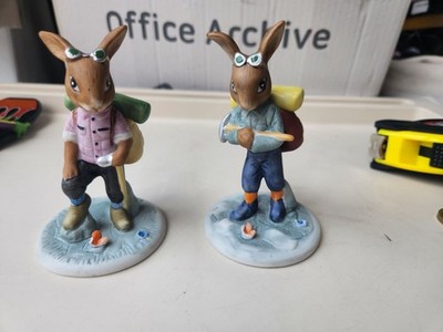 Salco Hase Figur 2x Ornamente Rucksack Reisen 4 Zoll, selten