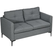 HOMCOM Modern Loveseat Sofa Upholstered 2 Seater Settee for Living Room Bedroom