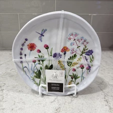 Set 4 DRAGONFLY FLORAL The Farmhouse 8” Salad Lunch Plates MELAMINE Ashwell NEW
