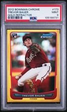2012 Bowman Chrome Trevor Bauer Gold Refractor /50 #173 PSA 9