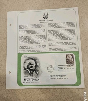 RARE COLLECTIBLE USPS 1ST DAY ISSUE INVENTOR ALBERT EINSTEIN STAMP ENVELOPE FDC