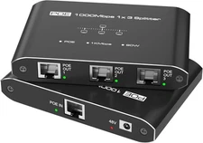 PoE Switch 1 in 3 Out 4 Port Gigabit PoE Splitter IEEE 802.3at/af Compliant 3