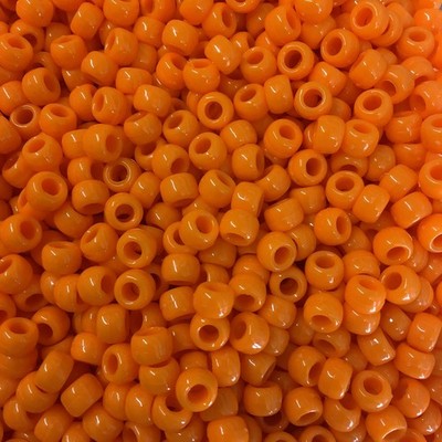 100 Orange Undurchsichtig Perlen Pony Perlen 9x6mm Fassförmig Kunststoffperlen