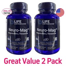 2 PACK Neuro-Mag Magnesium L-Threonate from 2000 mg Magtein - Life Extension