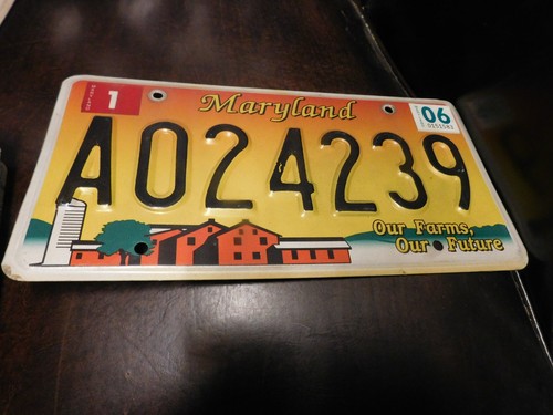Maryland Expired License Plate MD Tag Agriculture Farm A024239