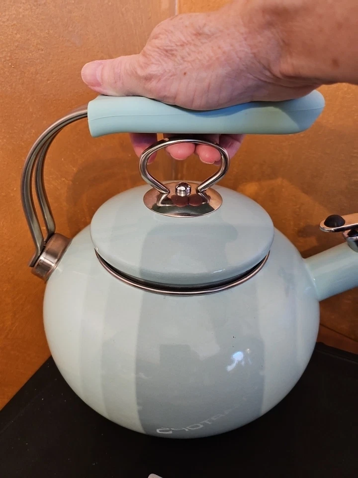 Teapot Enamel Over Steel, Mint Outside, Dark Blue Inside Martha Stewart - Image 4 of 4