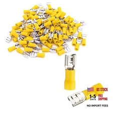 1/4" Female Quick Disconnect Spade Terminals,Insulated Crimp Connectors 12 100