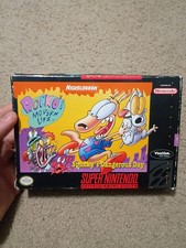 Rocko's Modern Life SNES 1991 Authentic 100% Complete in Box W/ Poster Nice PL2