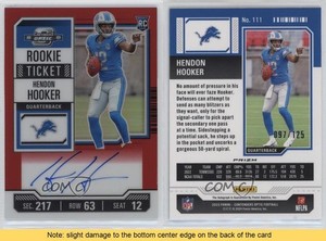 2023 Contenders Optic Ticket RPS Red Prizm /125 Hendon Hooker Rookie Auto RC