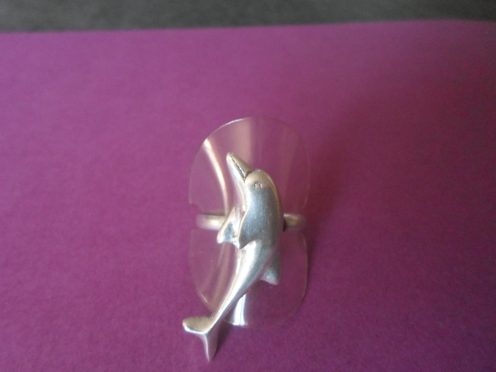 solid silver ring, dolphin, size 60 - image 10