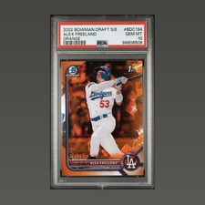 Alex Freeland 2022 Bowman Draft Sapphire Orange 1st /25 Dodgers Rookie PSA 10
