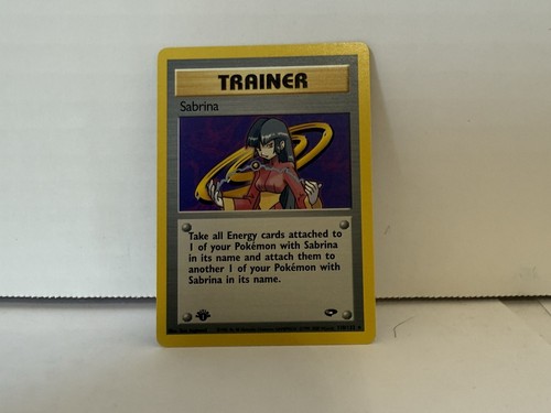 Sabrina 110/132 1st Edition Gym Heroes WOTC 2000 Pokémon Trainer LP