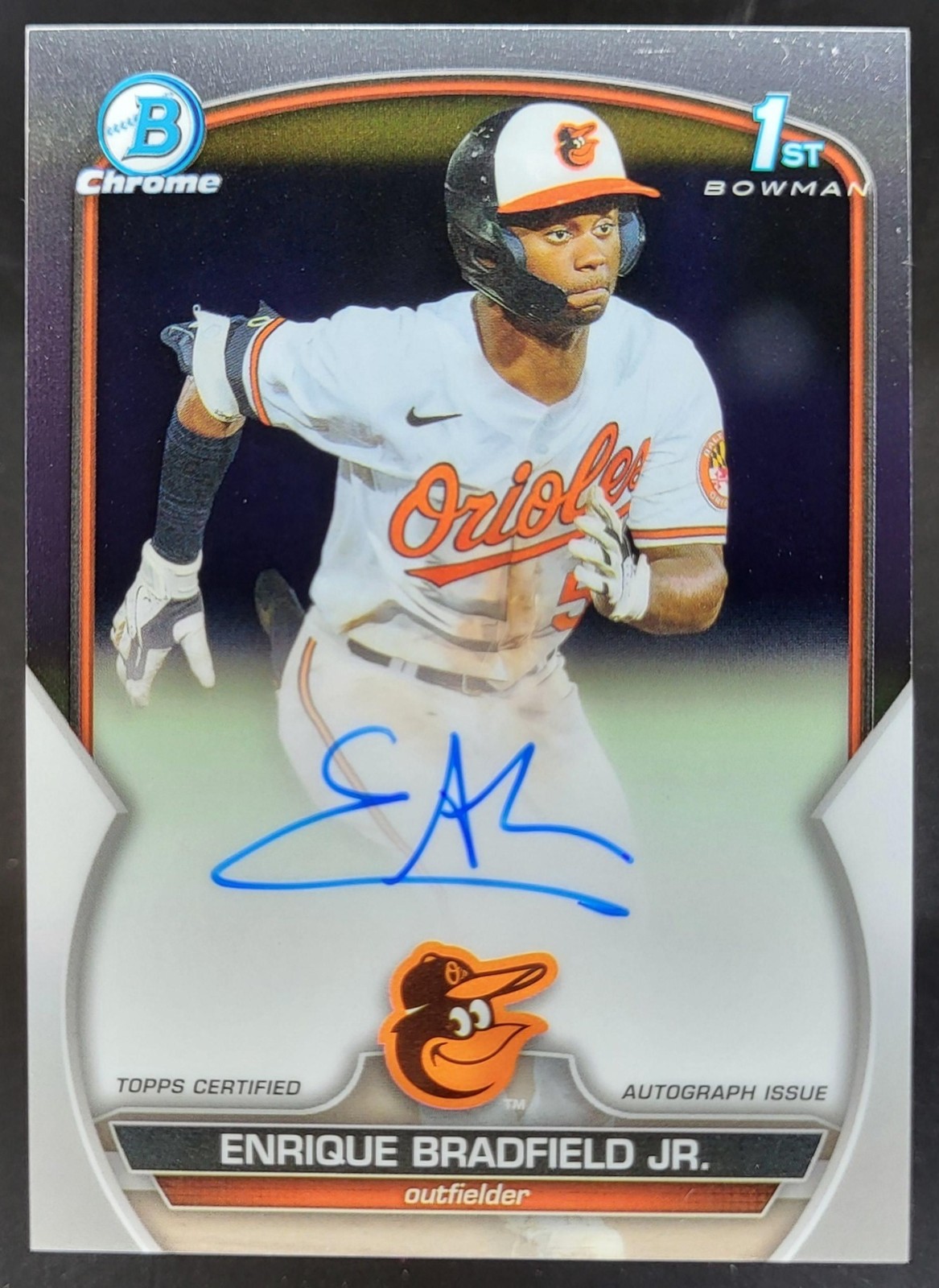 2023 Bowman Draft Enrique Bradfield Jr. Chrome Auto 1st Prospect Orioles RM5