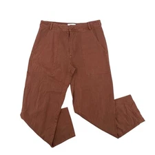 Michael Stars Size M Linen Rayon Blend Utility Carpenter Pants Rust Brown