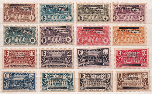 French Equatorial Africa #1–16 lot, MH, MNG, CV: 175